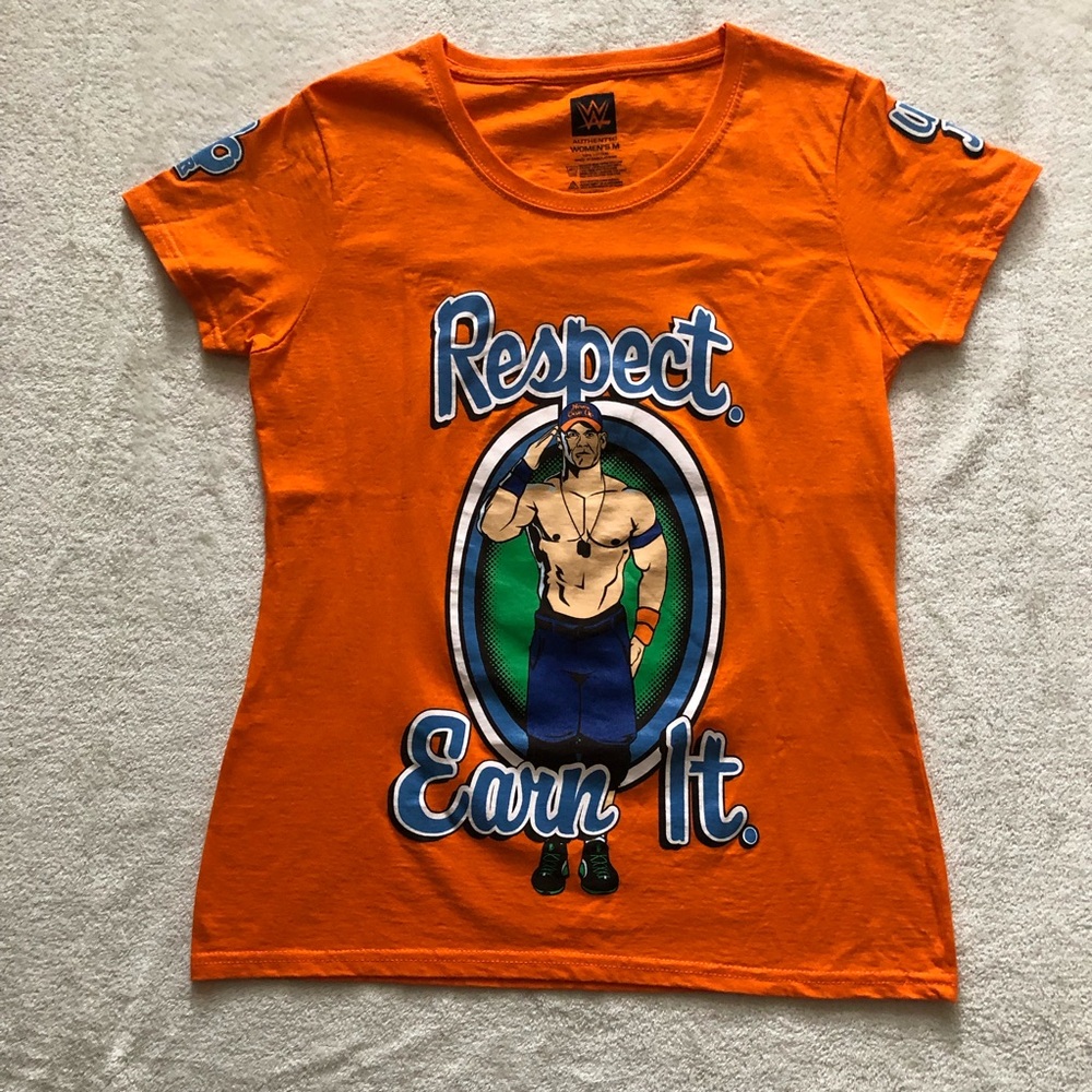 Official WWE womens John Cena t-shirt tee orange